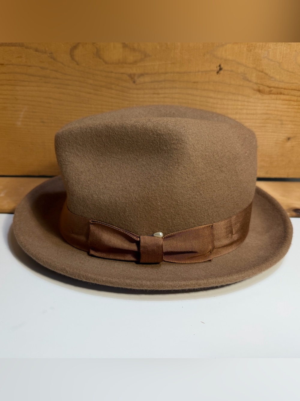 Capas Godfather Men's Classic Brown Wool Felt Bowler Hat
